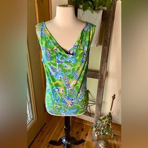 ✨Lauren Ralph Lauren Sleeveless Floral Paisley Cowl Neck Top✨ NWOT